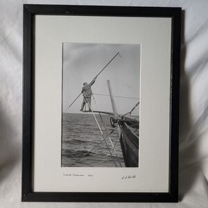 Original Framed Photograph by JJ Knickle titled  "Sword Fisherman" 1922 Signed